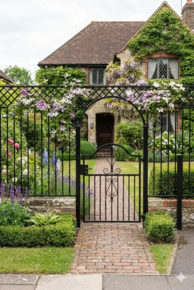 Decorative Wrought Iron with Lattice Top