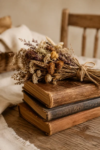 Dried Flower Book Arrangement