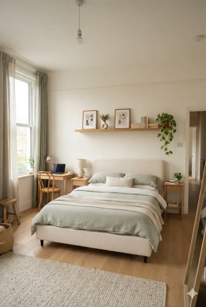 Floating Shelf Backdrop with Curated Objects