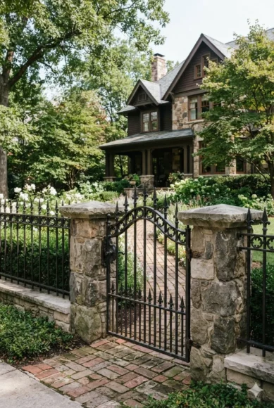 French Gothic Spear Iron Fence