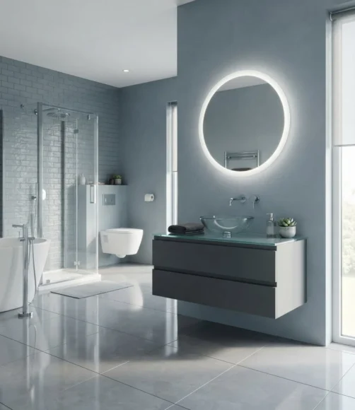 Glass-Top Vanity for a Contemporary Edge