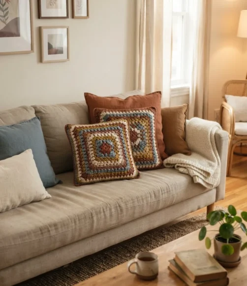 Granny Square Pillow
