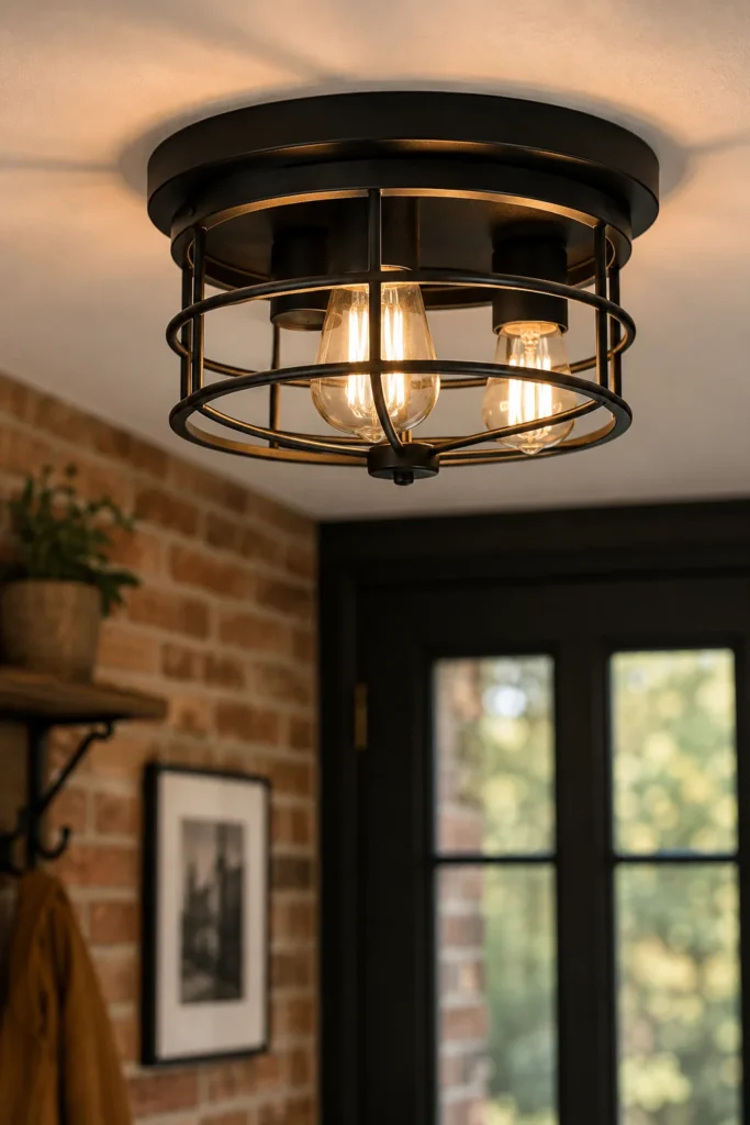 Industrial Caged Disc Flush Mount