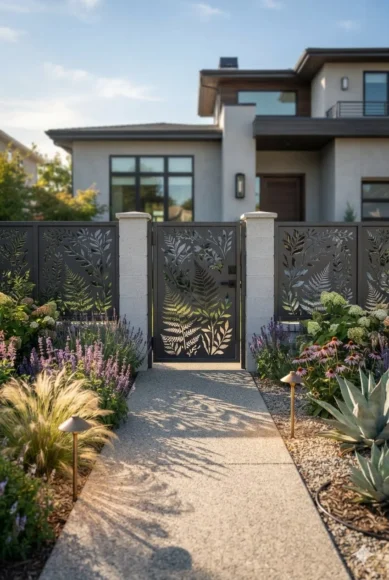 Laser-Cut Metal Panel Fence
