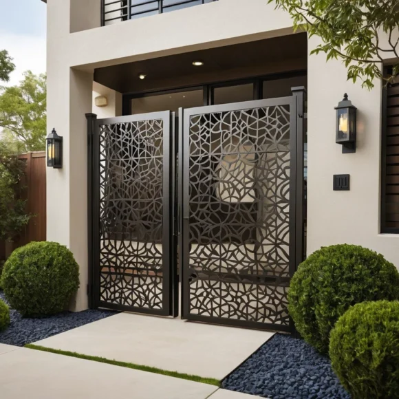 Laser-Cut Metal Privacy Screen Gate