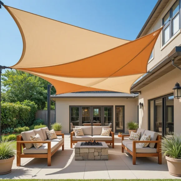 Layered Triangular Shade Sails