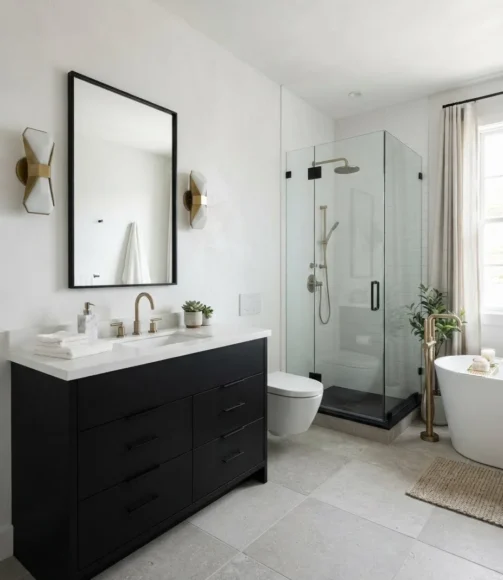 Matte Black Vanity for Bold Style