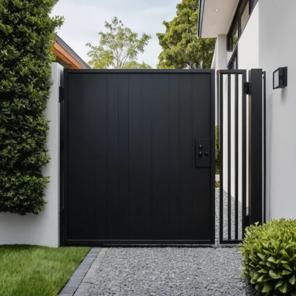 Minimalist Black Steel Gate