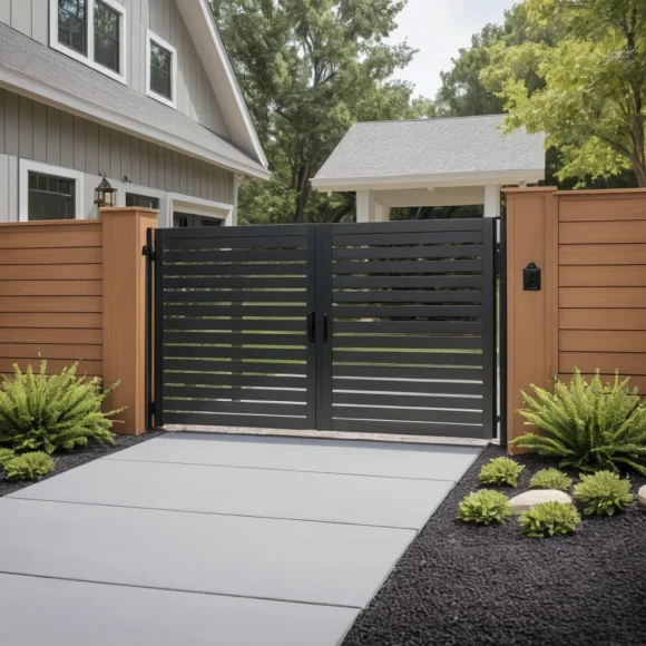 Modern Horizontal Composite Slat Gate