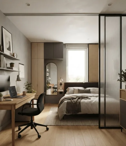 Multi-Zone Room with Sliding Divider