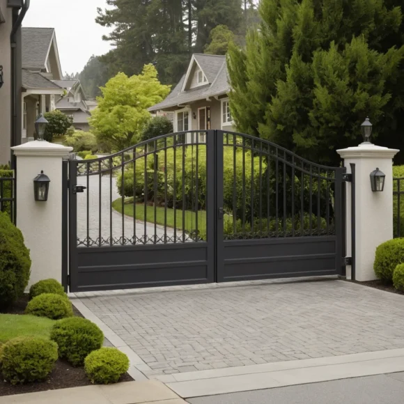 Outward Swing Gate for Uphill Driveways
