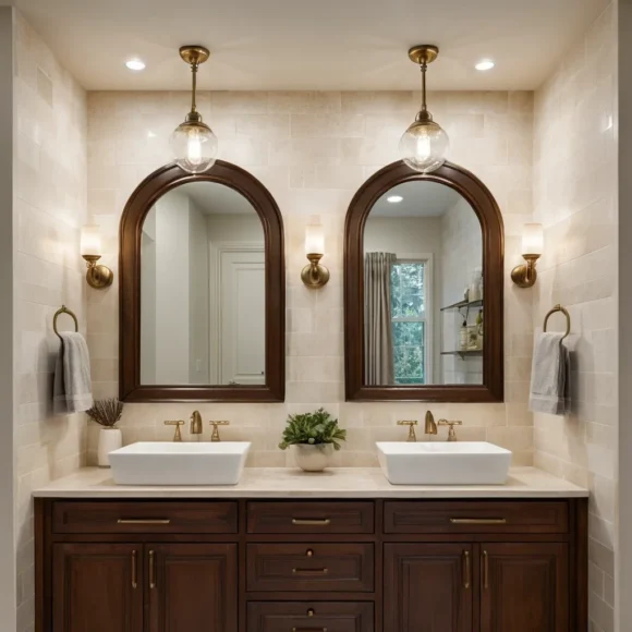 Pendant Lights Over Mirror for a Designer Look