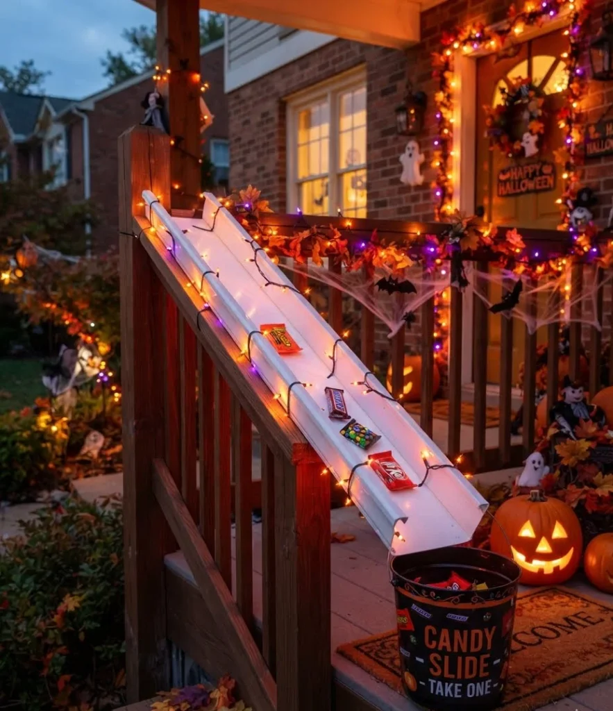 Rain Gutter Candy Slide for the Porch