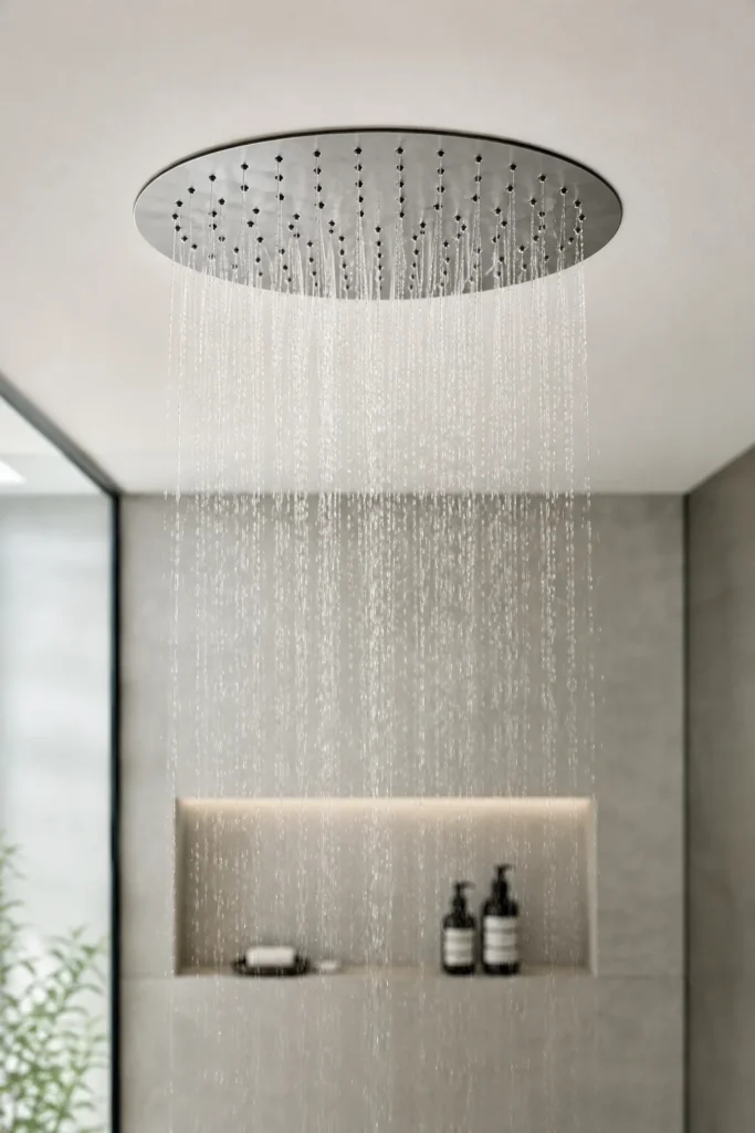Recessed In-Ceiling Rainhead Wet Room