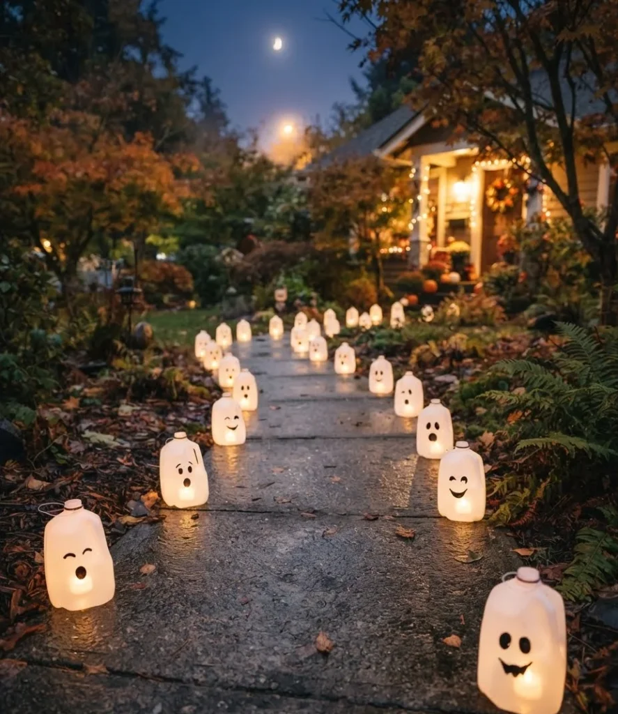 Recycled Milk Jug Ghost Lights