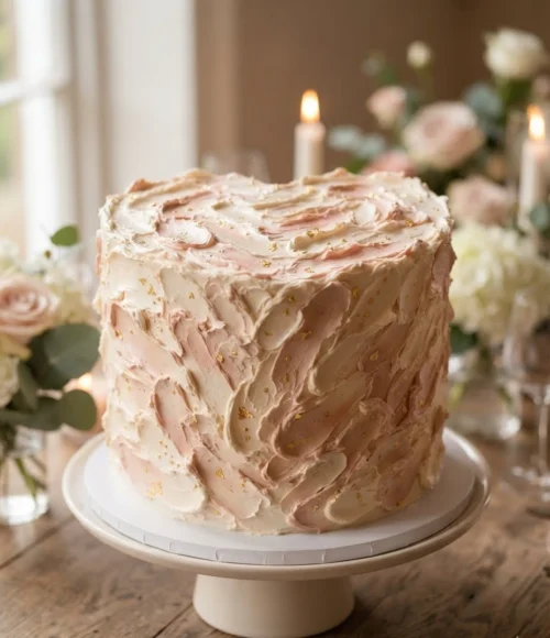 Textured Palette Knife Heart Cake