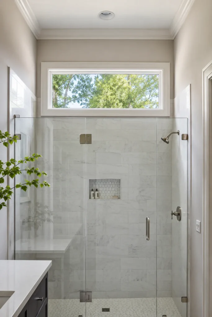 Transom Window Shower Entryway