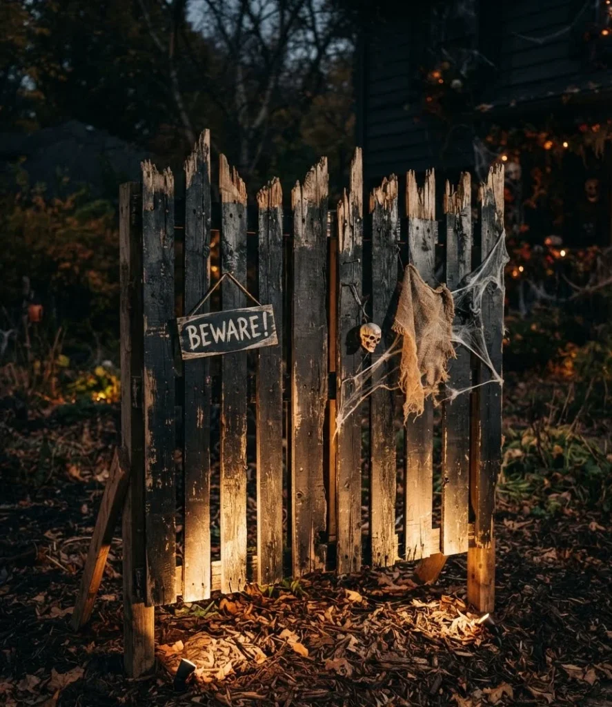 Wood Pallet Haunted Fence Panel