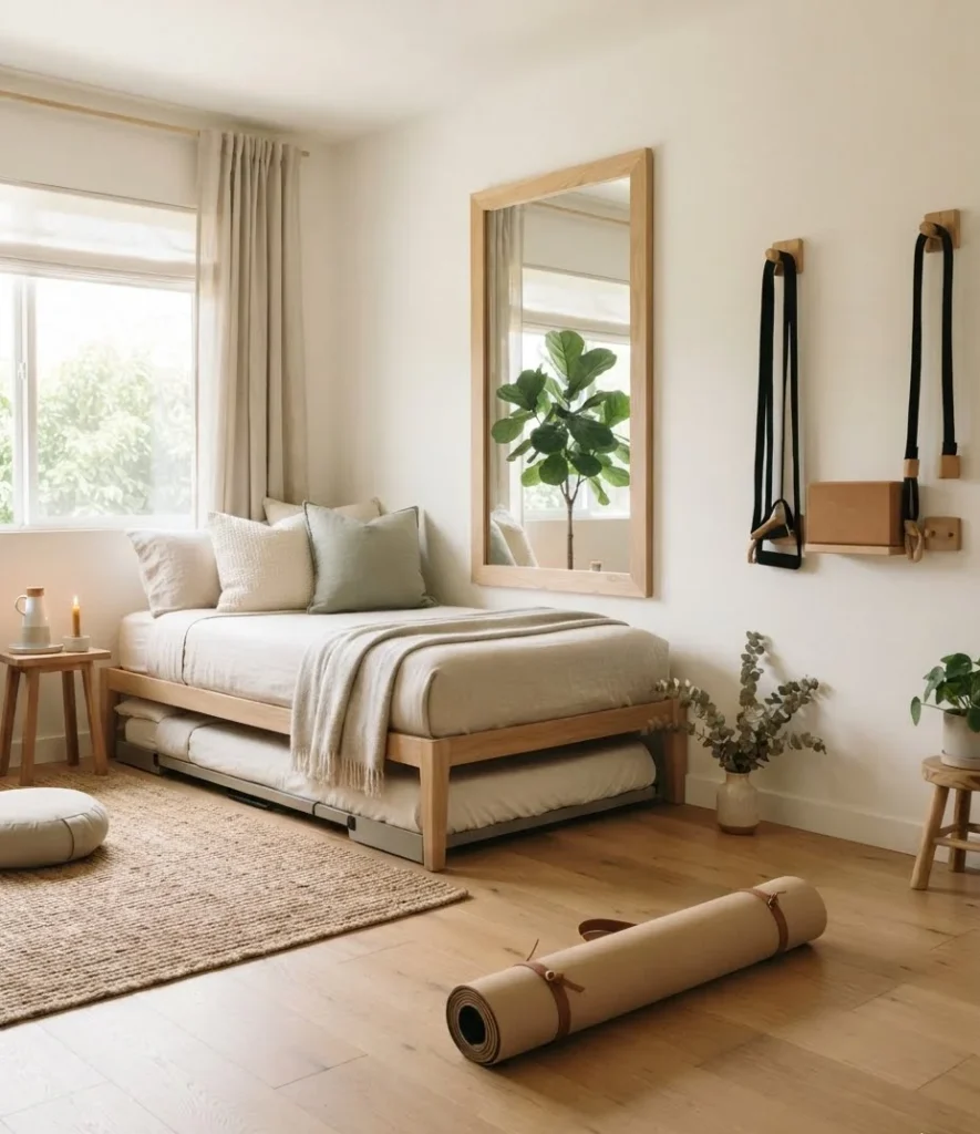 Yoga Studio with Foldable Trundle Bed