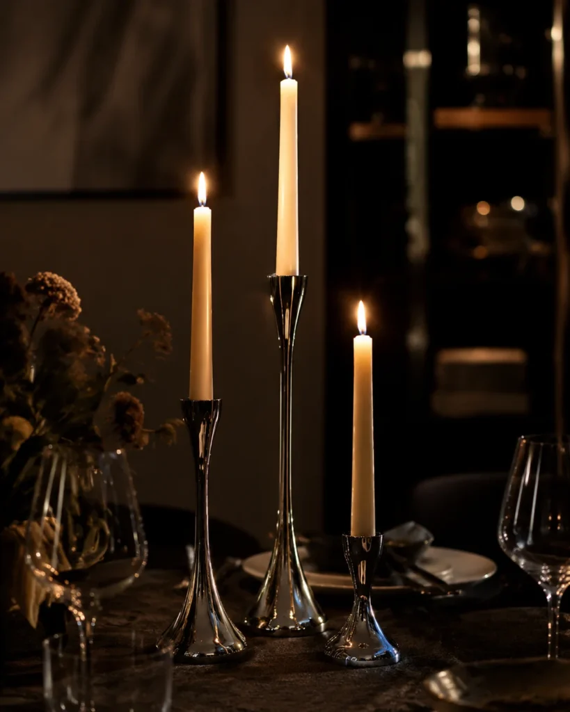 Chrome Candle Holders