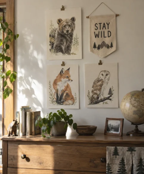 Gallery Wall of Animal Prints