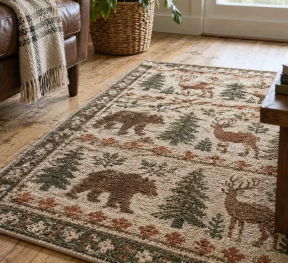 Soft Rug with Nature Print