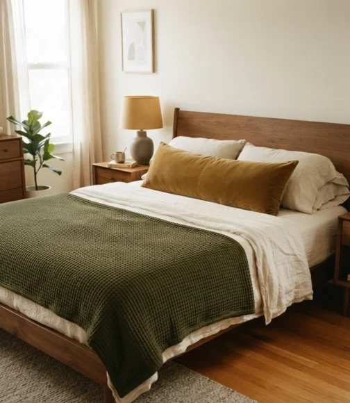 Grounding Olive Waffle Quilt