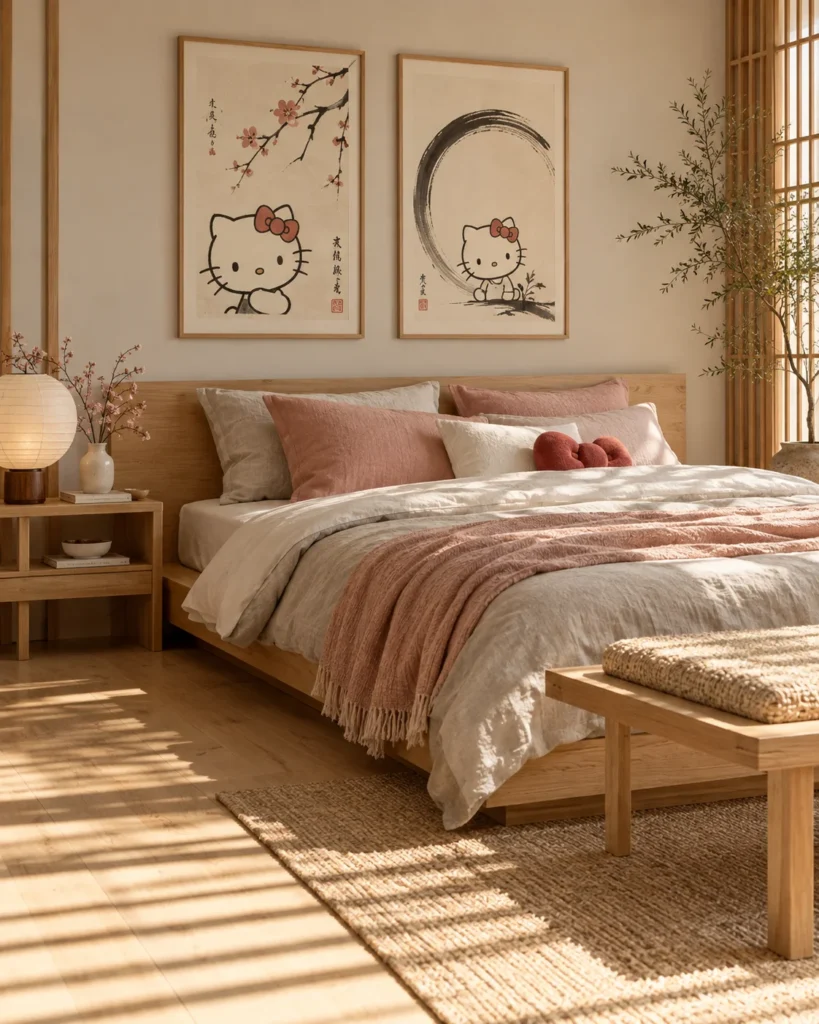 Japandi Kawaii with Light Birch & Muted Blush