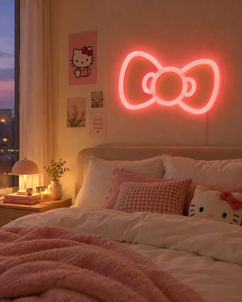 Minimalist Silicone LED Bow Wall Silhouette
