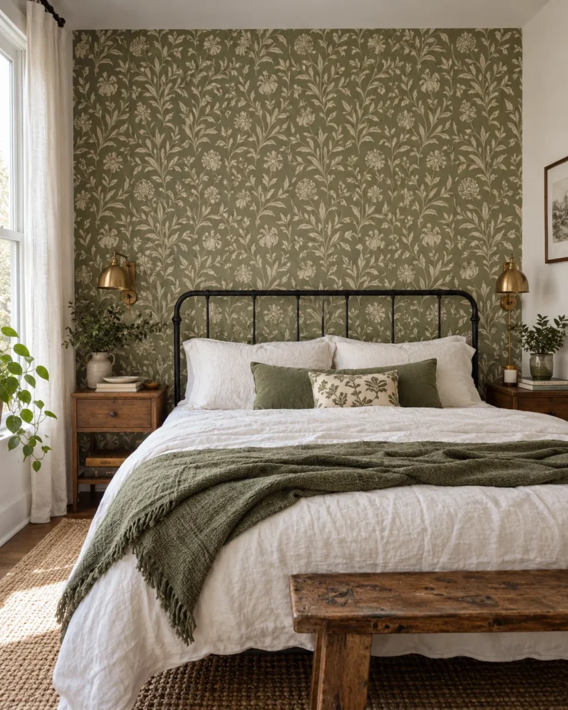 Peel-and-Stick Accent Wall Behind Bed