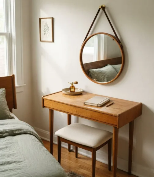 Teak Writing Desk Vanity
