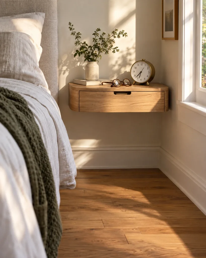 Wall-Mounted Floating Nightstand Shelves