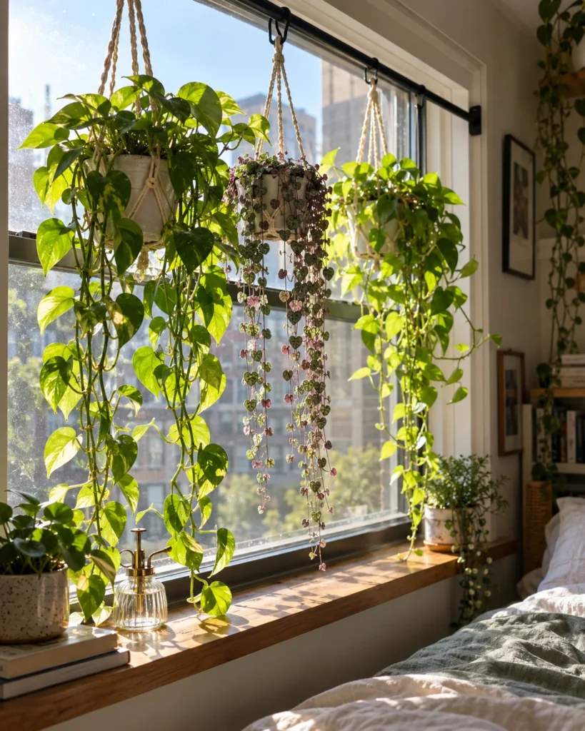 Window-Mounted Plant Hanging Rail