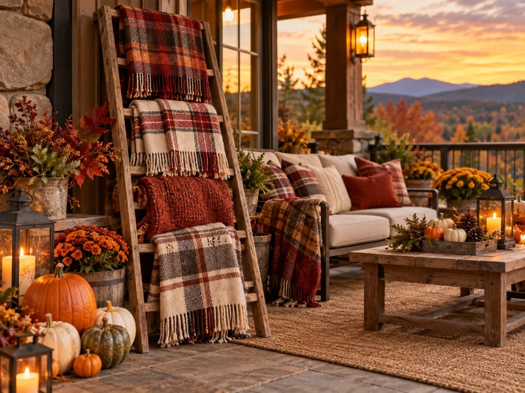 Plaid Blanket Ladder
